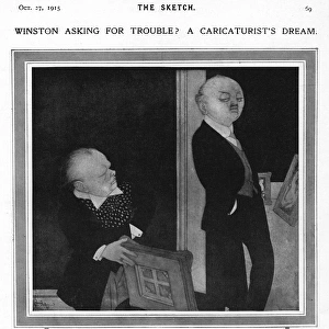 Caricature of Winston Churchill and Francis Howard