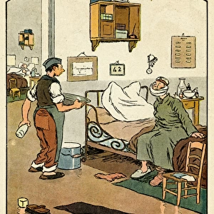 Cartoon, On the eve of repatriation, WW1