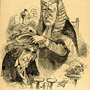 Cartoon, Henry Irving crowned with a laurel wreath