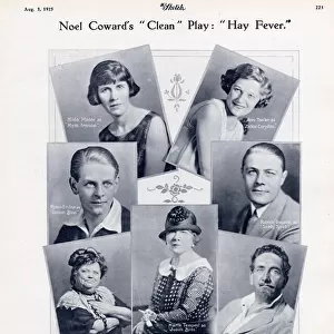 The cast of Hay Fever, described as Noel Cowards Clean Play "by The Sketch