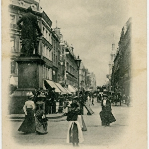 Cheapside - looking east, London - Statue of Robert Peel