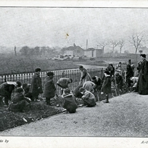 Children Gardening, Thought to be at Muswell Hill, London