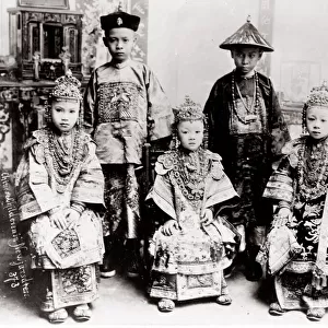 Chinese children, wealthy family, probably in Singapore