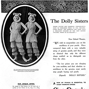 Ciro pearls advertisement with Dolly Sisters