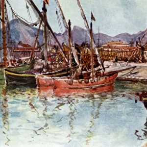 Coasting vessesl in the Harbour at Viareggio, Italy