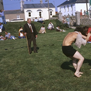 Cornish wrestlers and spectators, Cornwall