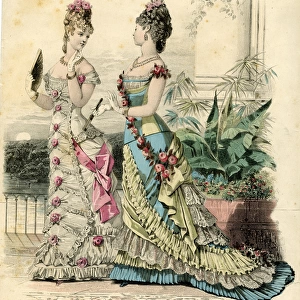 Costume plate, two women in evening dress