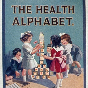 Cover design, The Health Alphabet, Horlicks Malted Milk