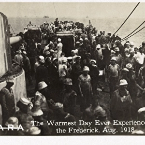Crew on board USS Frederick, American cruiser, WW1