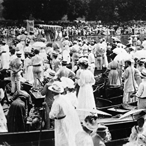 The crowded river during the Henley Regatta