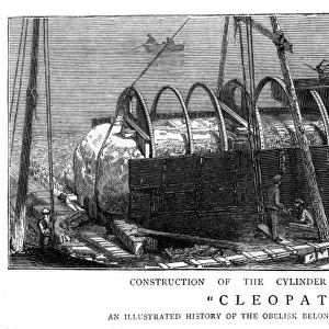 Cylinder ship constructed around Cleopatras needle, 1877