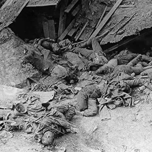 Dead German soldiers at Guillemont September 1916 WW1