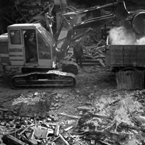 Demoltion wth bulldozer, South London
