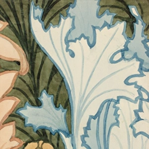 Design for Wallpaper with leaves and flower