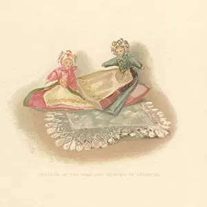 Dolls of the children of the Earl and Countess of Leicester