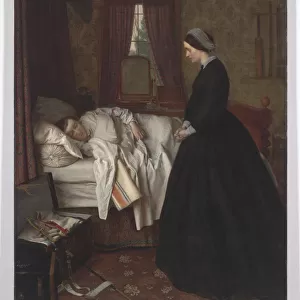 Domestic interior with a sleeping soldier