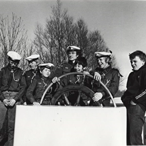 Dutch sea scouts at the wheel, Holland
