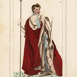 Emperor Napoleon Ist, in ceremonial coronation robes, 1804