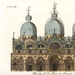 Facade of St. Marks Basilica, Venice, 1823