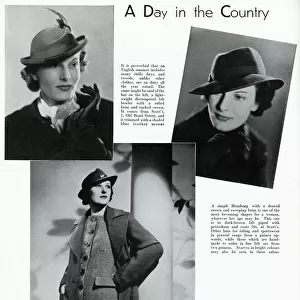Fashionable womens country hats 1937