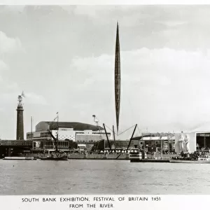 Festival of Britain - View from River with Skylon