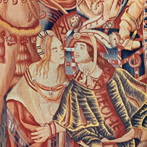 Flemish tapestry of Tournai. Detail