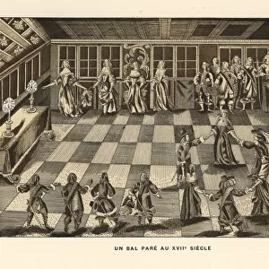 A formal ball dance in the 17th century