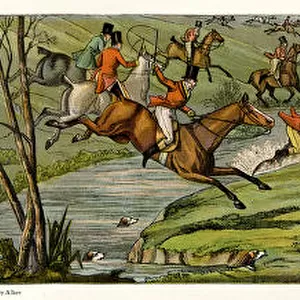 Fox hunting, full cry 1820