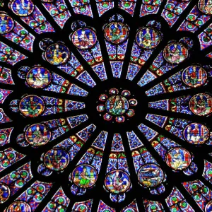 France. Paris. Notre Dame. Rose window