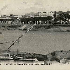 General view with Grand Hotel, Aswan, Egypt