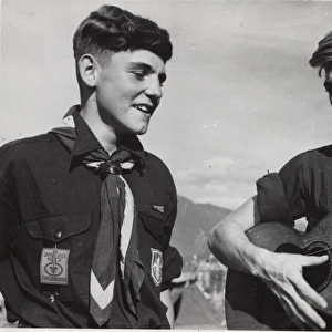 Two German boy scouts at World Jamboree, Austria