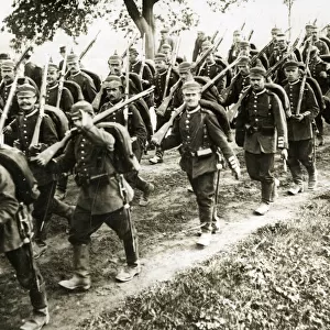 German troops marching through Belgium, WW1