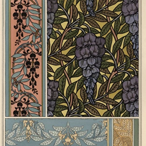 Glycine in art nouveau patterns