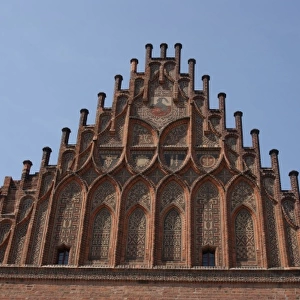 Gothic gable, town hall, Juterbog, Brandenburg, Germany