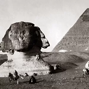 Great Pyramid and Sphinx, Egypt, 1880s. Date: 1880s