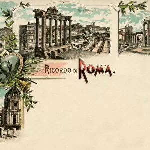 Greetings Postcard - Scenes of Rome, Italy