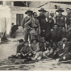 Group photo of scouts and visitors, Alexandria, Egypt