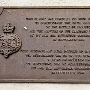 Guards Memorial Plaque, Nijmegen Bridge, Holland