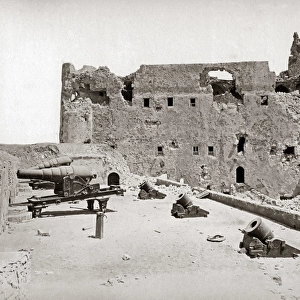 Guns and bombardment damage, Alexandria, Egypt, 1882