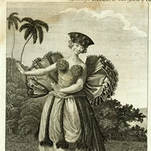 Habit of a Young Woman of Otaheite Dancing