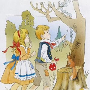 Hansel and Gretel enter the wood