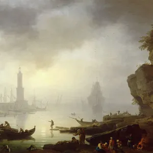 Harbour Scene at Sunset, by Carlo Bonavia