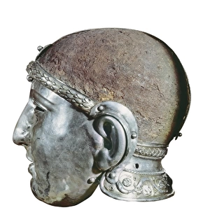 Helmet with Mask. 50. Iron and silver. Roman art