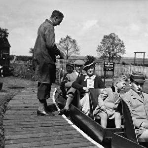 Holidaymakers on miniature train, Seaford, Sussex