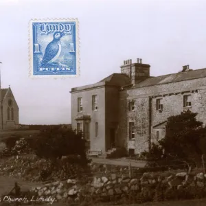 The Hotel and Church, Lundy Island, Bristol Channel