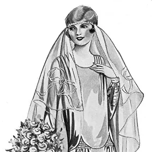 Illustration of a 1920s bridal dress Date: 1920s