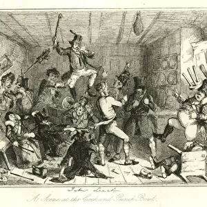 Illustration, Scene at the Cock and Punch Bowl