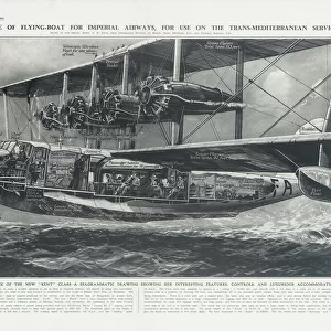 Imperial Airways Poster, seaplane Scipio