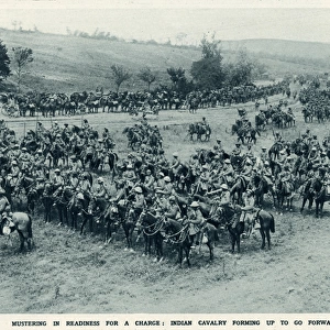 Indian cavalry preparing for an offensive during World War I