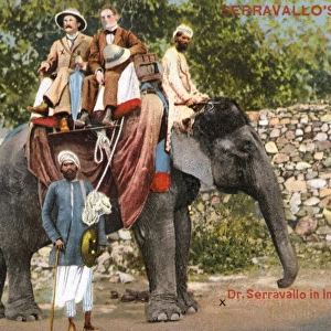 Indian Elephant taking Doctor Serravallo for a ride
